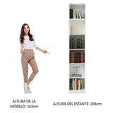 Estantería Blanco 37x204cm con Seis Compartimientos - BIBLIOTECAS Y ESTANTERIAS | Bylmo