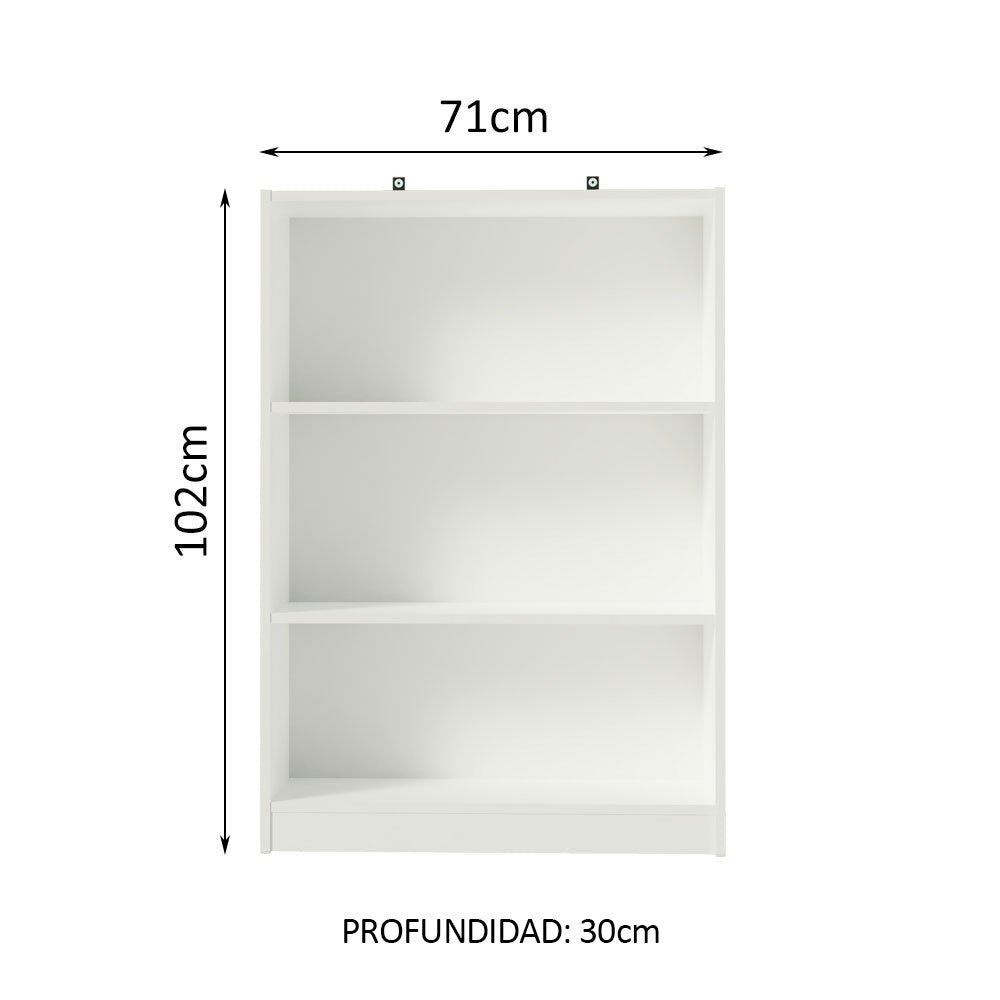 Estantería Infantil Blanco 71x102cm con Tres Compartimientos - BIBLIOTECAS Y ESTANTERIAS | Bylmo