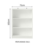 Estantería Infantil Blanco 71x102cm con Tres Compartimientos - BIBLIOTECAS Y ESTANTERIAS | Bylmo