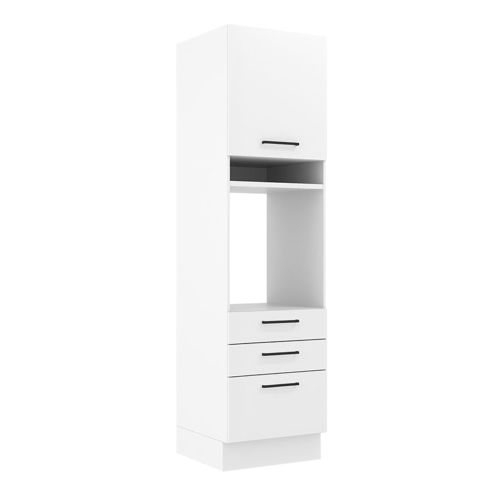 Mueble Microondas Agata Blanco 60x225cm con Tres Cajones y con Patas - ALACENAS Y MUEBLES MICROONDAS | Bylmo