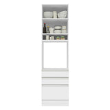 Mueble Microondas Glamy Blanco 60x225cm con Tres Cajones y con Patas - ALACENAS Y MUEBLES MICROONDAS | Bylmo