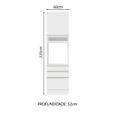 Mueble Microondas Glamy Blanco 60x225cm con Tres Cajones y con Patas - ALACENAS Y MUEBLES MICROONDAS | Bylmo