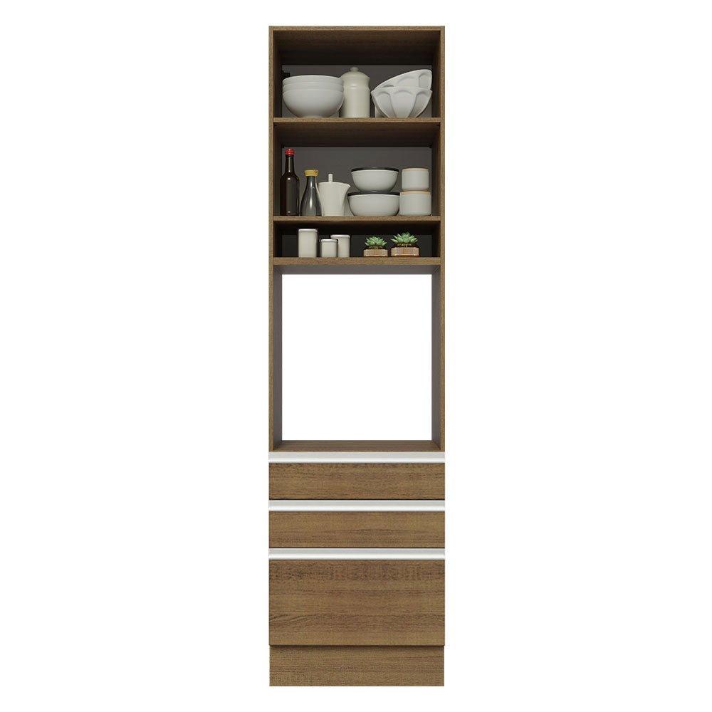 Mueble Microondas Glamy Marron 60x225cm con Tres Cajones y con Patas - ALACENAS Y MUEBLES MICROONDAS | Bylmo