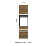 Mueble Microondas Glamy Marron 60x225cm con Tres Cajones y con Patas - ALACENAS Y MUEBLES MICROONDAS | Bylmo