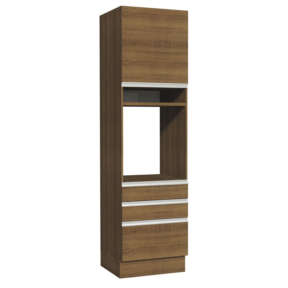 Mueble Microondas Glamy Marron 60x225cm con Tres Cajones y con Patas - ALACENAS Y MUEBLES MICROONDAS | Bylmo