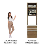 Mueble Microondas Glamy Marron 60x225cm con Tres Cajones y con Patas - ALACENAS Y MUEBLES MICROONDAS | Bylmo