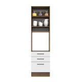 Mueble Microondas Agata Marron y Blanco 60x225cm con Tres Cajones y con Patas - ALACENAS Y MUEBLES MICROONDAS | Bylmo