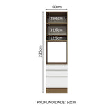 Mueble Microondas Glamy Marron y Blanco 60x225cm con Tres Cajones y con Patas - ALACENAS Y MUEBLES MICROONDAS | Bylmo