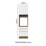 Mueble Microondas Glamy Marron y Blanco 60x225cm con Tres Cajones y con Patas - ALACENAS Y MUEBLES MICROONDAS | Bylmo