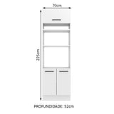 Mueble Microondas Agata Blanco 70x225cm sin Cajones y con Patas - ALACENAS Y MUEBLES MICROONDAS | Bylmo