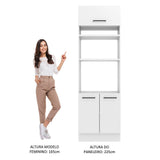 Mueble Microondas Agata Blanco 70x225cm sin Cajones y con Patas - ALACENAS Y MUEBLES MICROONDAS | Bylmo