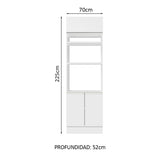 Mueble Microondas Glamy Blanco 70x225cm sin Cajones y con Patas - ALACENAS Y MUEBLES MICROONDAS | Bylmo