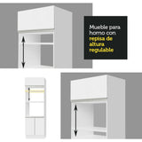 Mueble Microondas Glamy Blanco 70x225cm sin Cajones y con Patas - ALACENAS Y MUEBLES MICROONDAS | Bylmo