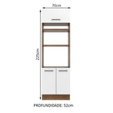 Mueble Microondas Agata Marron y Blanco 70x225cm sin Cajones y con Patas - ALACENAS Y MUEBLES MICROONDAS | Bylmo