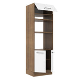 Mueble Microondas Agata Marron y Blanco 70x225cm sin Cajones y con Patas - ALACENAS Y MUEBLES MICROONDAS | Bylmo