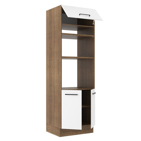 Mueble Microondas Agata Marron y Blanco 70x225cm sin Cajones y con Patas - ALACENAS Y MUEBLES MICROONDAS | Bylmo