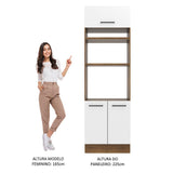 Mueble Microondas Agata Marron y Blanco 70x225cm sin Cajones y con Patas - ALACENAS Y MUEBLES MICROONDAS | Bylmo