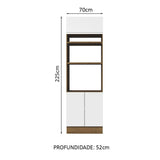 Mueble Microondas Glamy Marron y Blanco 70x225cm sin Cajones y con Patas - ALACENAS Y MUEBLES MICROONDAS | Bylmo