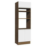Mueble Microondas Glamy Marron y Blanco 70x225cm sin Cajones y con Patas - ALACENAS Y MUEBLES MICROONDAS | Bylmo