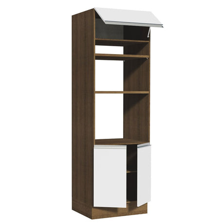 Mueble Microondas Glamy Marron y Blanco 70x225cm sin Cajones y con Patas - ALACENAS Y MUEBLES MICROONDAS | Bylmo