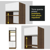Mueble Microondas Glamy Marron y Blanco 70x225cm sin Cajones y con Patas - ALACENAS Y MUEBLES MICROONDAS | Bylmo