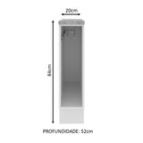 Mueble Auxiliar de Cocina Glamy Blanco 20x84cm con Patas y Mesón de Madera - BARRAS Y MUEBLES AUXILIARES | Bylmo