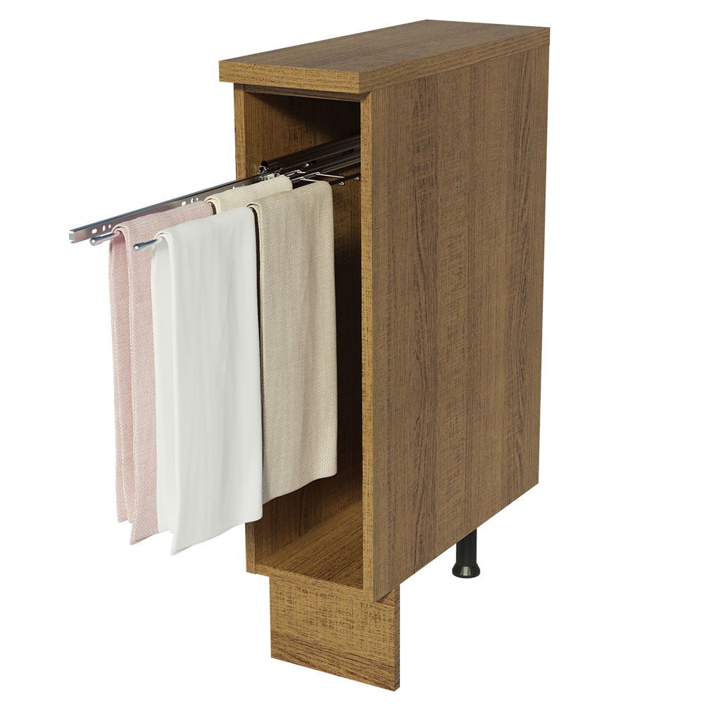 Mueble Auxiliar de Cocina Glamy Marron 20x84cm con Patas y Mesón de Madera - BARRAS Y MUEBLES AUXILIARES | Bylmo