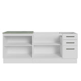 Set X 2 Muebles Inferiores de Cocina Agata Blanco 200x84cm sin Mesón sin Estufa y con Tres Cajones - MUEBLES INFERIORES DE COCINA | Bylmo