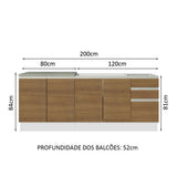 Set X 2 Muebles Inferiores de Cocina Glamy Blanco y Marron 200x84cm sin Mesón sin Estufa y con Tres Cajones - MUEBLES INFERIORES DE COCINA | Bylmo