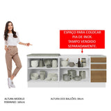 Set X 2 Muebles Inferiores de Cocina Glamy Blanco y Marron 200x84cm sin Mesón sin Estufa y con Tres Cajones - MUEBLES INFERIORES DE COCINA | Bylmo