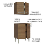 Cocina Emily Marron 64x186cm con Mesón de Madera y sin Estufa - COCINAS | Bylmo