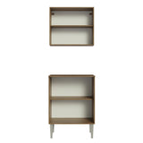 Cocina Emily Marron 64x186cm con Mesón de Madera y sin Estufa - COCINAS | Bylmo