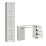 Combo Escritorio y Biblioteca Alaska Blanco 173x204cm con Tres Cajones y con Archivador - ESCRITORIOS | Bylmo