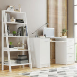 Combo Escritorio y Biblioteca Alaska Blanco 136x77cm con Tres Cajones y con Archivador - ESCRITORIOS | Bylmo