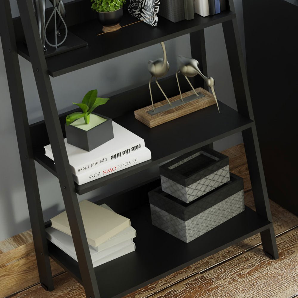 Combo Escritorio y Biblioteca Alaska Negro 136x77cm con Tres Cajones y con Archivador - ESCRITORIOS | Bylmo