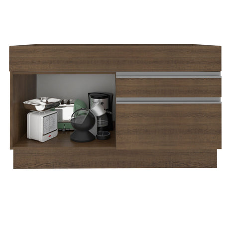 Mueble Inferior de Cocina Glamy Marron 120x81cm sin Mesón sin Estufa y con Dos Cajones - MUEBLES INFERIORES DE COCINA | Bylmo