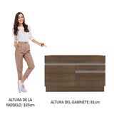 Mueble Inferior de Cocina Glamy Marron 120x81cm sin Mesón sin Estufa y con Dos Cajones - MUEBLES INFERIORES DE COCINA | Bylmo