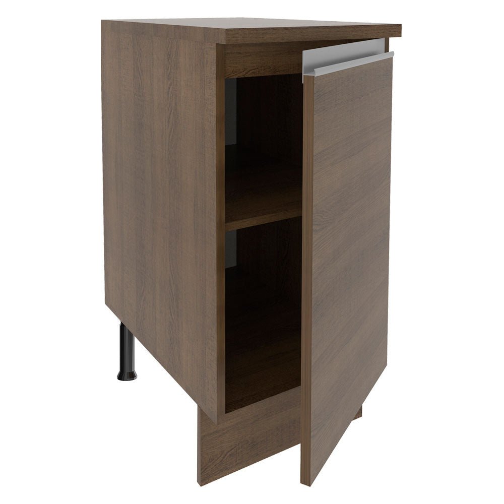 Mueble Inferior de Cocina Glamy Marron 35x84cm con Mesón de Madera sin Estufa y sin Cajones - MUEBLES INFERIORES DE COCINA | Bylmo
