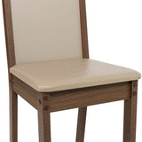 Kit x 4 Sillas Comedor Marron y Crema 40x98cm con Espaldar y de Asiento Cuadrado - SILLAS Y BUTACOS | Bylmo