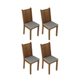 Kit x 4 Sillas Comedor Marron y Beige 37x89cm con Espaldar y de Asiento Cuadrado - SILLAS Y BUTACOS | Bylmo