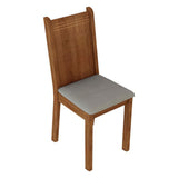 Kit x 4 Sillas Comedor Marron y Beige 37x89cm con Espaldar y de Asiento Cuadrado - SILLAS Y BUTACOS | Bylmo