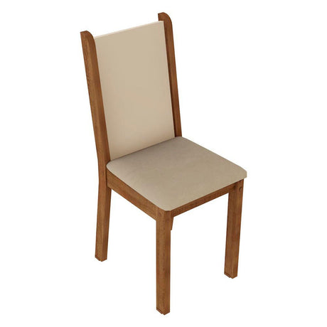 Kit x 4 Sillas Comedor Marron y Crema 37x89cm con Espaldar y de Asiento Cuadrado - SILLAS Y BUTACOS | Bylmo