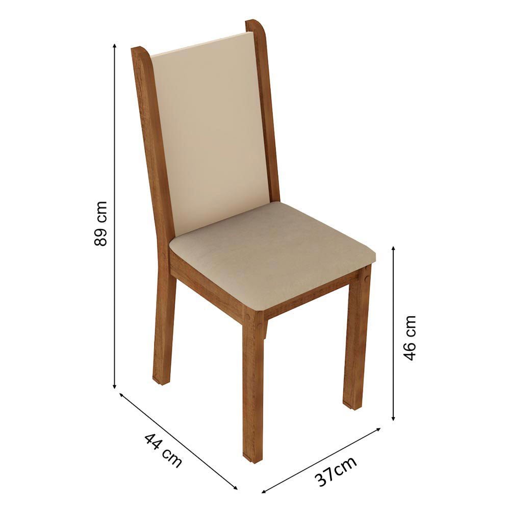 Kit x 4 Sillas Comedor Marron y Crema 37x89cm con Espaldar y de Asiento Cuadrado - SILLAS Y BUTACOS | Bylmo