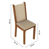 Kit x 4 Sillas Comedor Marron y Crema 37x89cm con Espaldar y de Asiento Cuadrado - SILLAS Y BUTACOS | Bylmo