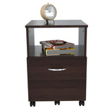 Archivador Wengue 40x58cm Tamaño Oficio con Ruedas y Un Cajón - ARCHIVADORES | Bylmo