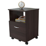 Archivador Wengue 40x58cm Tamaño Oficio con Ruedas y Un Cajón - ARCHIVADORES | Bylmo