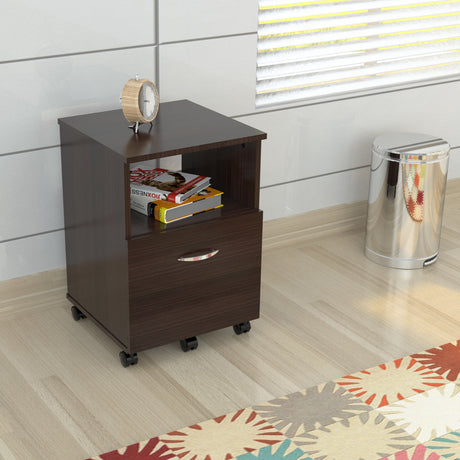 Archivador Wengue 40x58cm Tamaño Oficio con Ruedas y Un Cajón - ARCHIVADORES | Bylmo