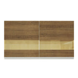 Gabinete de Cocina Glamy Blanco y Marron 120x66cm Flotante con Dos Puertas y Vidrios Reflectantes - ALACENAS Y MUEBLES MICROONDAS | Bylmo