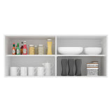 Gabinete de Cocina Glamy Blanco 120x50cm Flotante con Dos Puertas y Vidrios Reflectantes - ALACENAS Y MUEBLES MICROONDAS | Bylmo