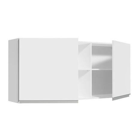 Gabinete de Cocina Glamy Blanco 150x66cm Flotante con Dos Puertas - ALACENAS Y MUEBLES MICROONDAS | Bylmo